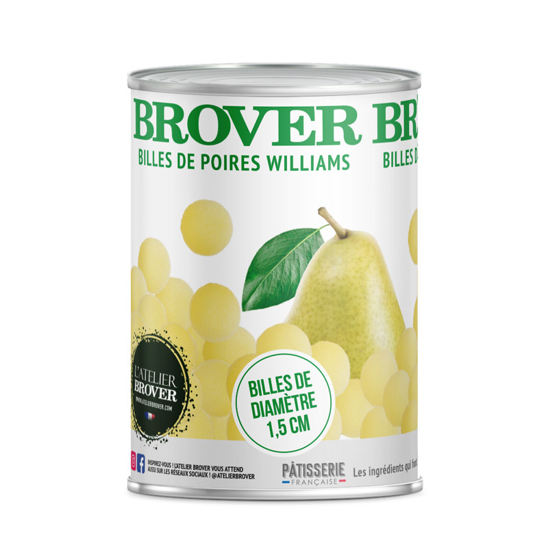 BROVER - CANNED FRUIT - PEAR MINI (BALLS) 425ML X 12 (02959) (B:0774)