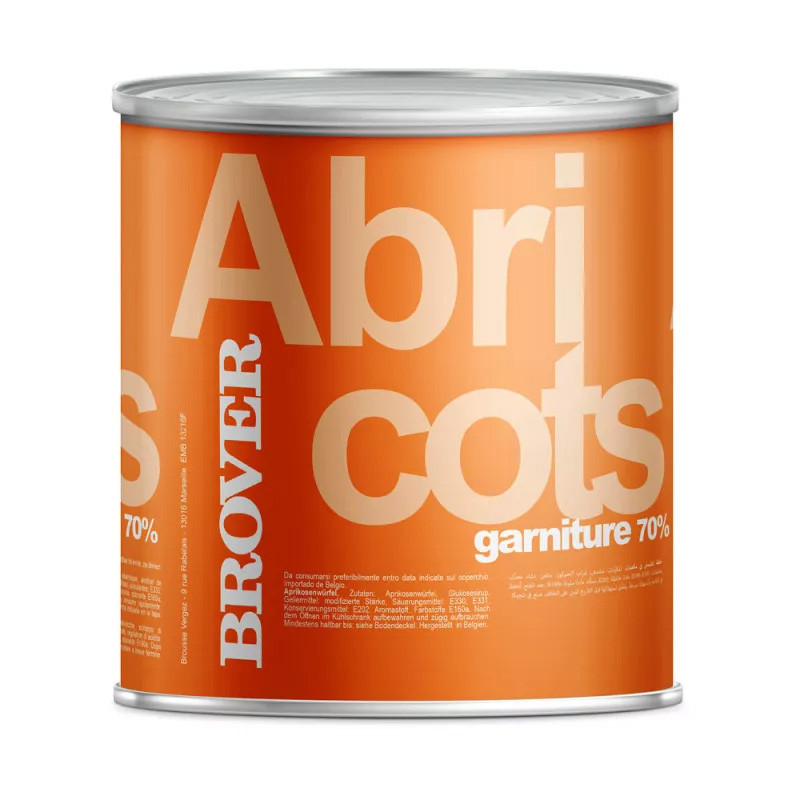 BROVER - FRUIT FILLING - 2.7KG X 3 - CUBES APRICOT (70%) (00079.01) (B:4439)