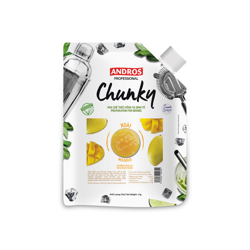 ANDROS - PUREE - CHUNKY DOYPACK 1KG X 8 - MANGO (120000034) (B:0309)