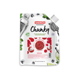ANDROS - PUREE - CHUNKY DOYPACK 1KG X 8 - LYCHEE ROSE (120000038) (B:4895)