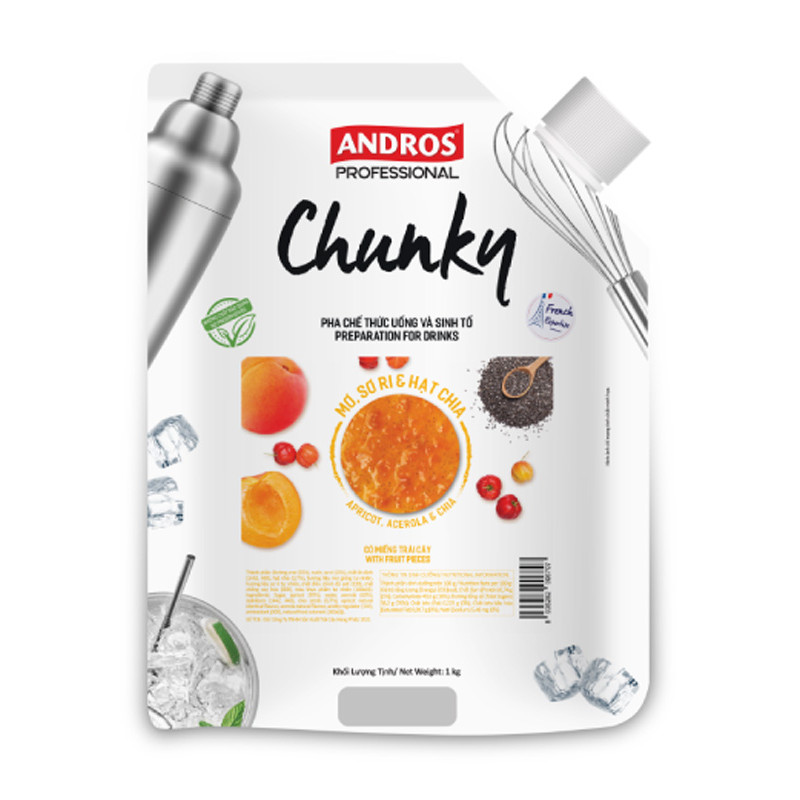 ANDROS - PUREE - CHUNKY DOYPACK 1KG X 8 - APRICOT ACEROLA & CHIA (120000232) (B:6707)