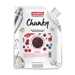 ANDROS - PUREE - CHUNKY DOYPACK 1KG X 8 - BERRY & HIBISCUS (120000180) (B:5823)