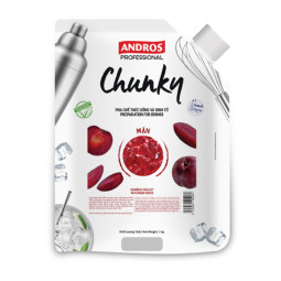 ANDROS - PUREE - CHUNKY DOYPACK 1KG X 8 - PLUM (120000352) (B: XXX)
