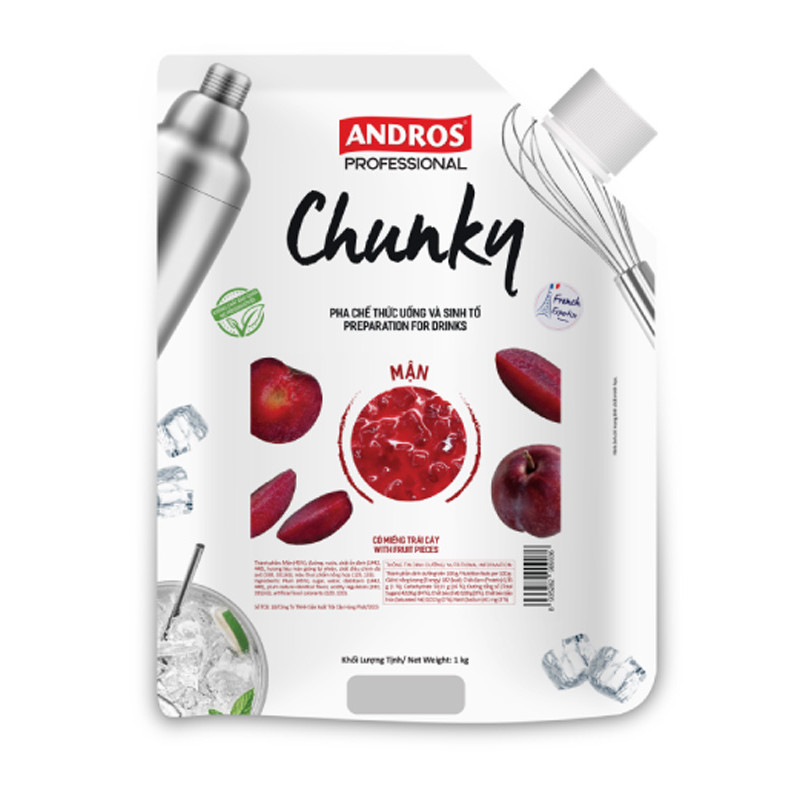 ANDROS - PUREE - CHUNKY DOYPACK 1KG X 8 - PLUM (120000352) (B: XXX)