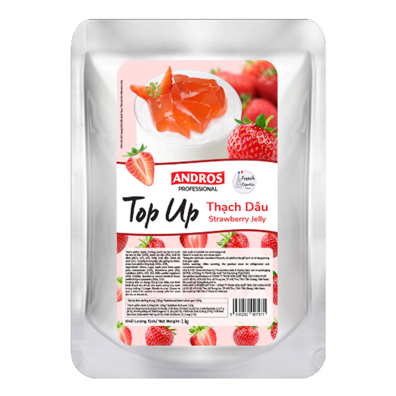 ANDROS - TOP UP JELLY - DOYPACK 1KG X 8 - STRAWBERRY   (120000309 ) (B:7971)