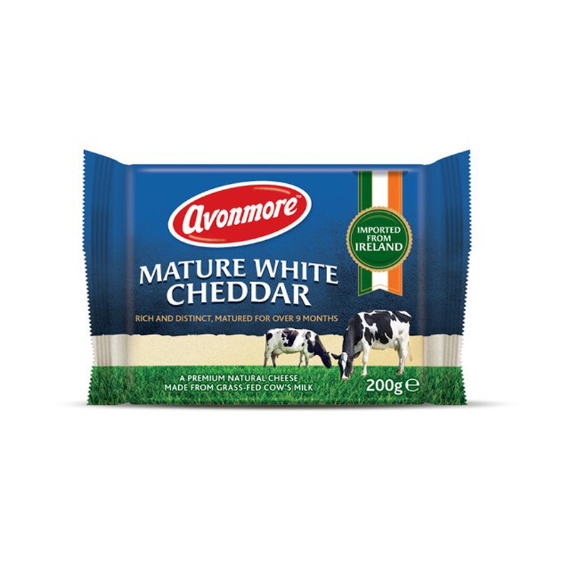 AVONMORE - CHEESE CHEDDAR 200G X 12 - WHITE MATURE (1086487) (B:3196)